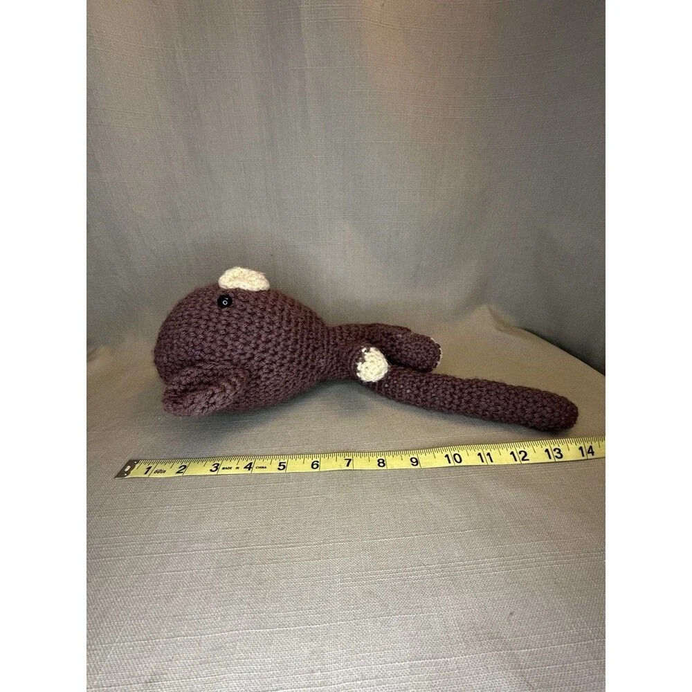 Handmade Crocheted Monkey Stuffed Animal Brown And White